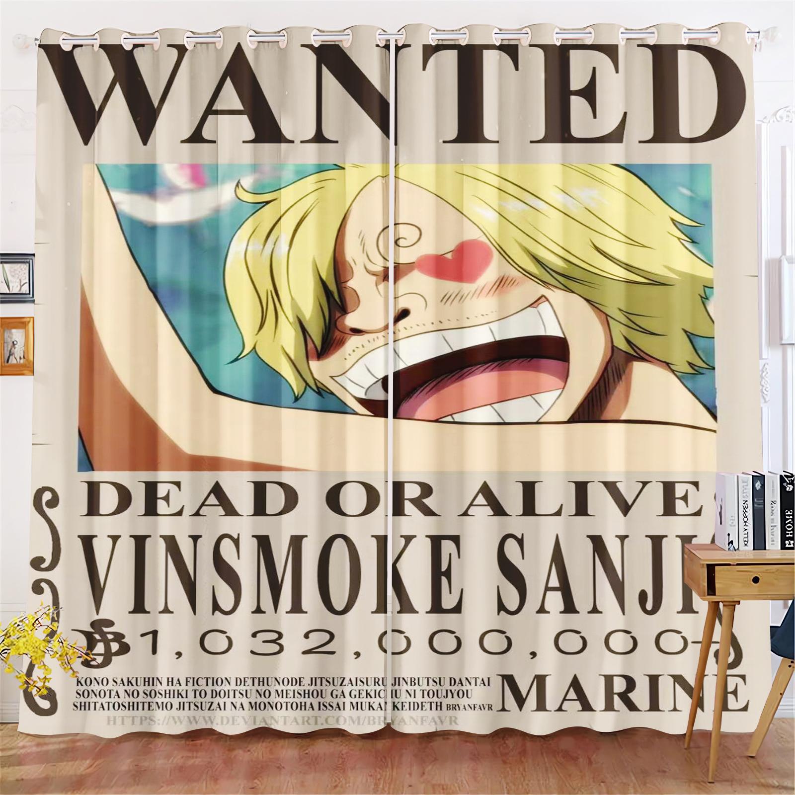 

Cartoon Curtain Monkey D Luffy Gear 5 One Piece Cute Printing Residence Curtains Living Area Bedchamber Heat and Sun Protection 100x140cm