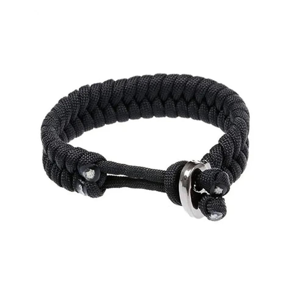 Justerbart Överlevnads Nödläges Armband Paracord Rep Armband Vävning Snöre för Män Kvinnor Utomhus Sport Camping Vandring Tillbehör