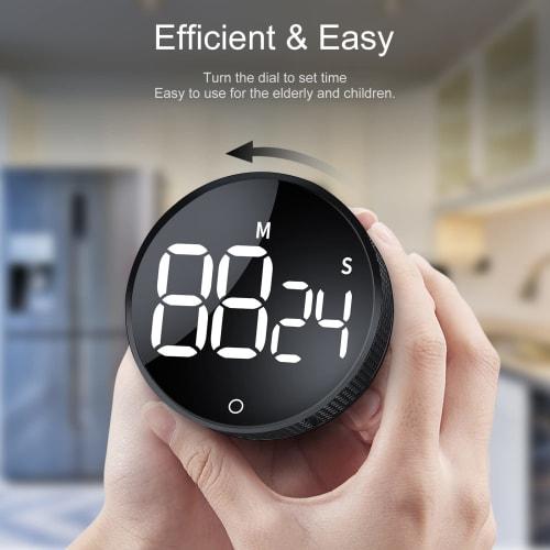 Digital Kitchen Timer, Visual Timer with Large LED Display, Magnetic Countdown Timer for Classrooms, Cooking, Fitness, Baking, Studying, and Teaching,