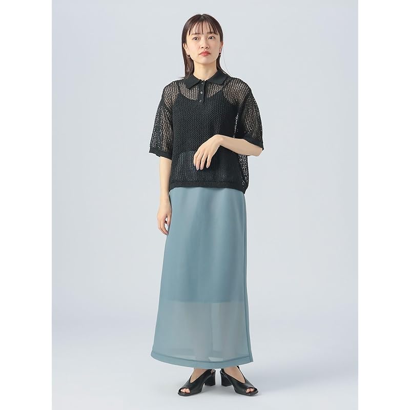 [Beams Heart] skirt Sheer cardboard narrow skirt ladies SAX ONE SIZE
