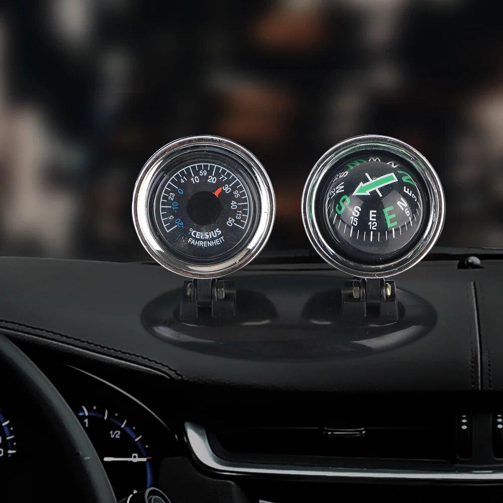 2 in 1 Car Ornaments Compass Thermometer Direction Dashboard Ball Car-styling Guide Ball Vehicle Automotive Accessories