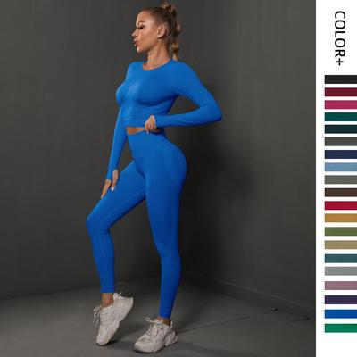 European-American Seamless Peach Lift Yoga Suit: Women's Two-Piece Running & Fitness Set.
