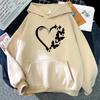 Love and Butterfly Pattern Hoodie Autumn Winter Women Casual Fashion Hip Hop Street Hoodies Simple Fleece O-Neck Sweatshirts