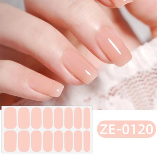 Teilgehärtete Gel-Nagelstreifen mit Feile Einfach aufzutragen Entfernen UV-LED-Licht Erforderlich Klebender Nagelaufkleber Maniküre zu Hause DIY-Nagellack-Wrap