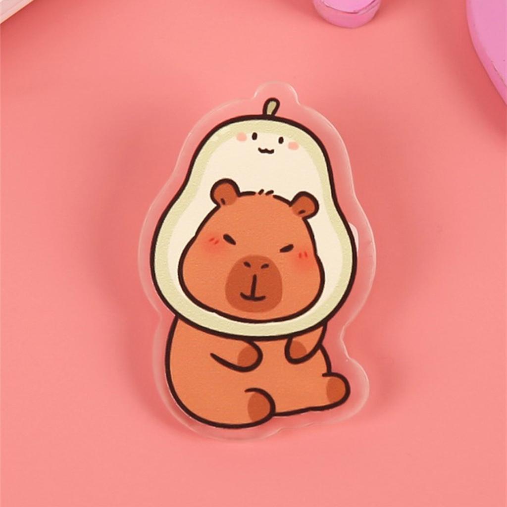 Zestaw 9 akrylowych przypinek z kapibarami, przypinki w kształcie zwierząt z kreskówek, dekoracja na torbę, modne dodatki do odzieży dla studentów