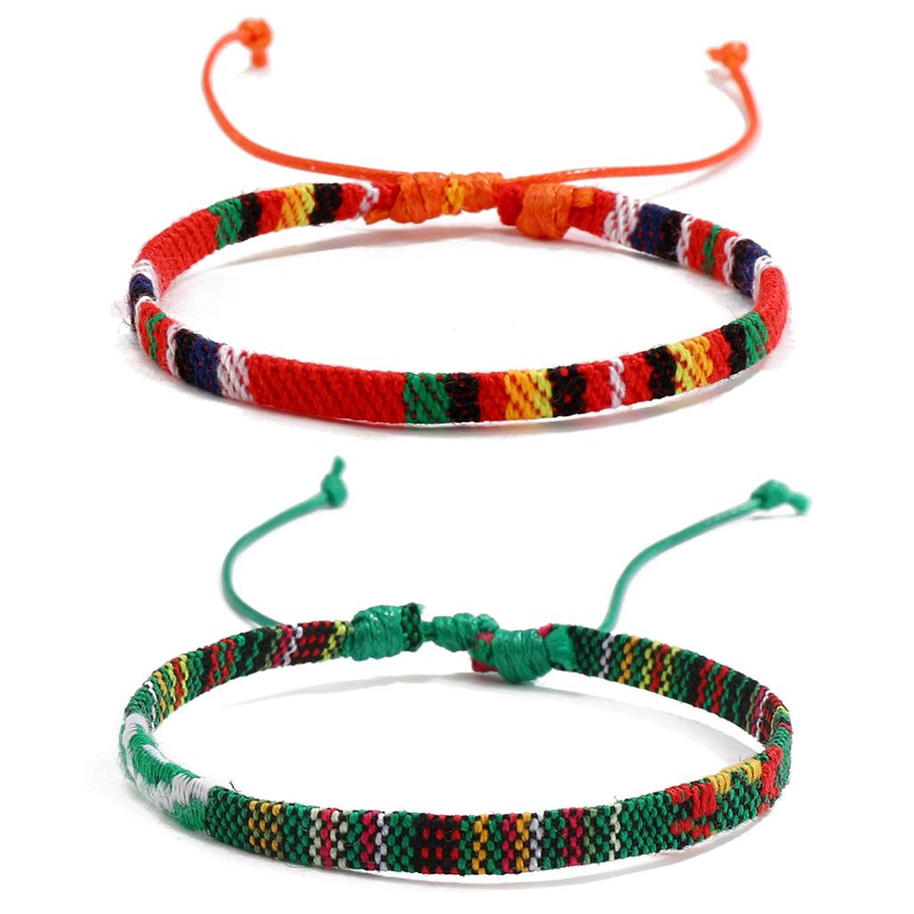 Pack of 12 Bohemian Cotton Linen Woven Bracelet Elegant Bracelets Accessory Wrist Ornament for Fashion Forward Women