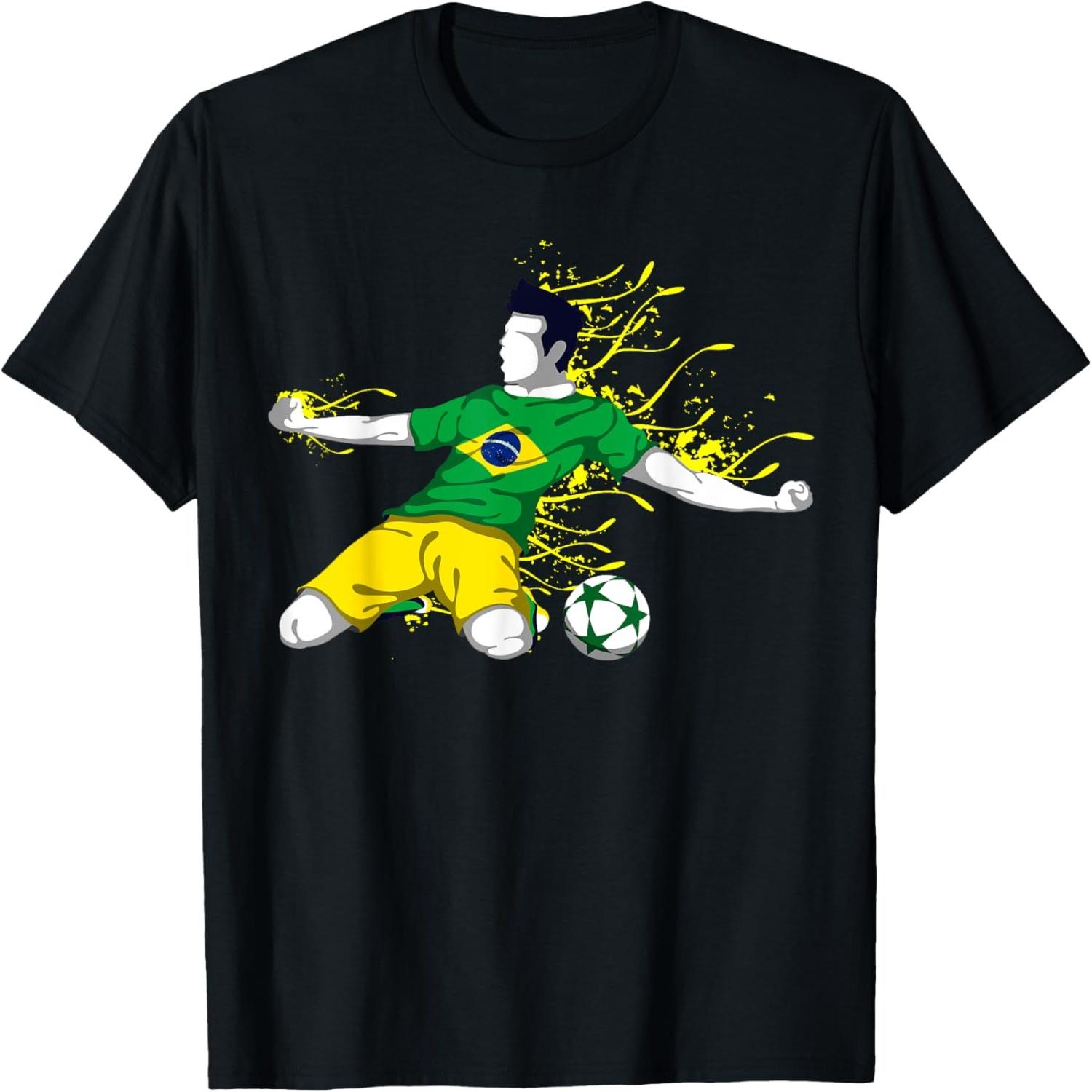 Гордая футболка для болельщиков футбола Бразилии - Футболка для любителей бразильского футбола S разноцветный