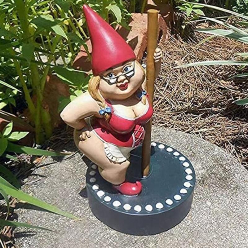 Humorystyczne krasnale ogrodowe Rzeźby żywiczne Słupki Tancerka Figurka Nieodpowiedni Prezent na Biurko lub Półkę Dekoracje