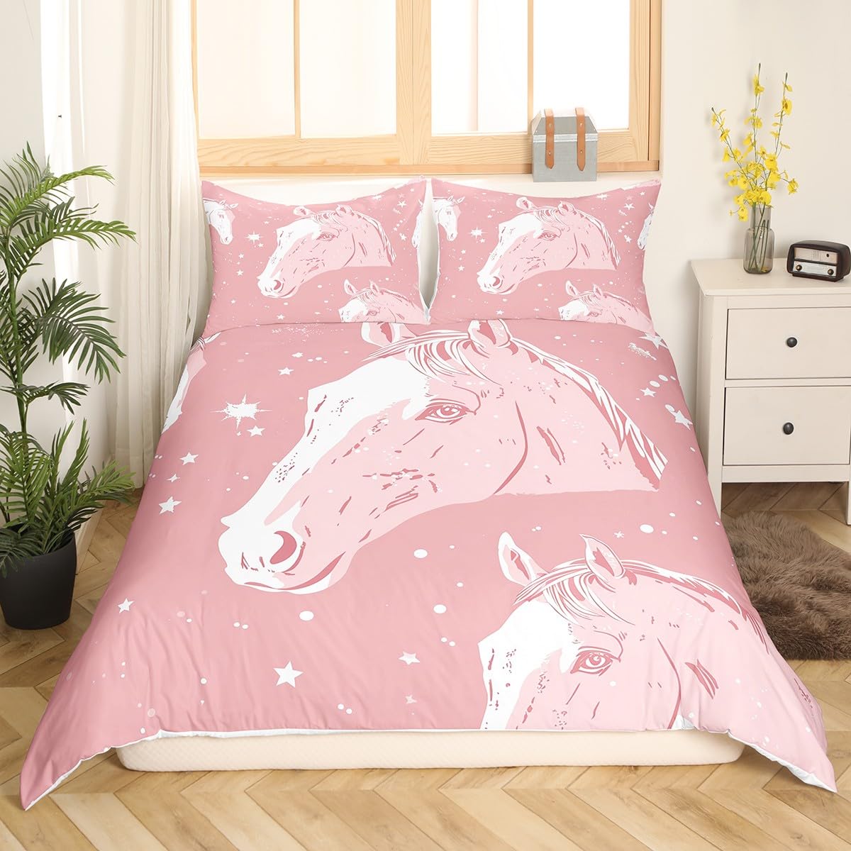 Пододеяльник с изображением мультяшной лошади King Queen Galloping Horse — фото 8