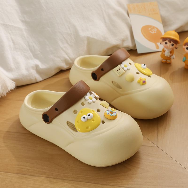 

Dong Shoes, женские сырные летние 2024, новые милые нескользящие пляжные тапочки на толстой подошве Baotou, крутые женские тапочки 40 кофейный