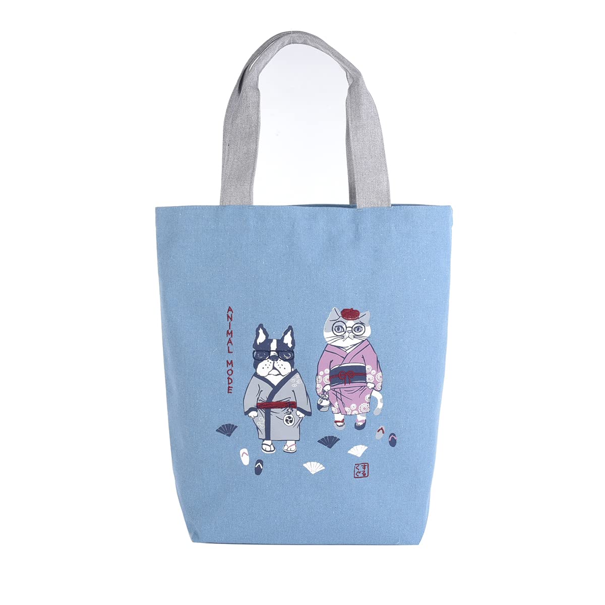 [Kusuguru Japan] Сумка-тоут, Сумка-тоут с японским узором, Синяя