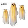 Playful Ghost for Indoor Parties 3 Pcs Lighted Dog Hanging Ornaments, Spooky Halloween Outdoor Flying Yard Ornaments Gauze with LED Light Tree