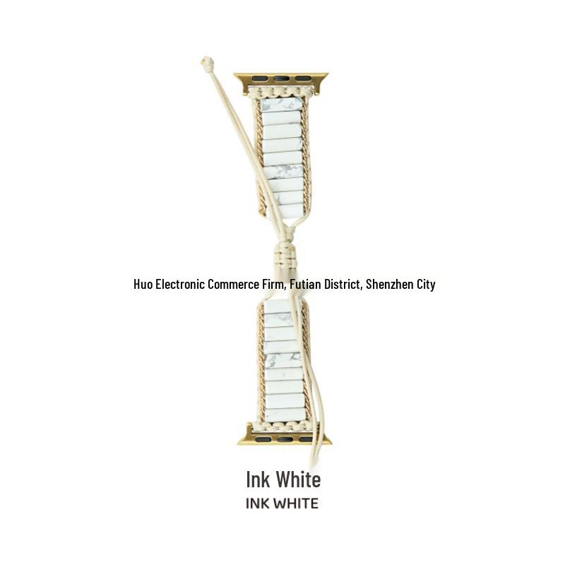 

11th Gen Apple iWatch Strap: Raw Stone Woven Rope Knot Design 42-49mm
