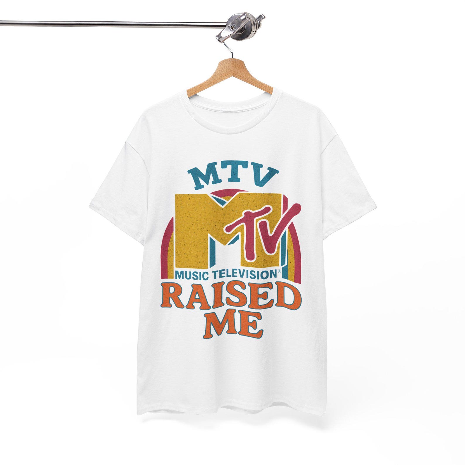 MTV Raised Me Retro T shirt - 80s 90s Music Nostalgia Tee S