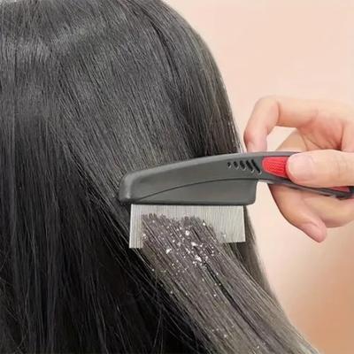 Stainless Steel Fine Tooth Comb, Durable ABS Handle, Gentle Lice and Debris Removal, Scalp Care Tool