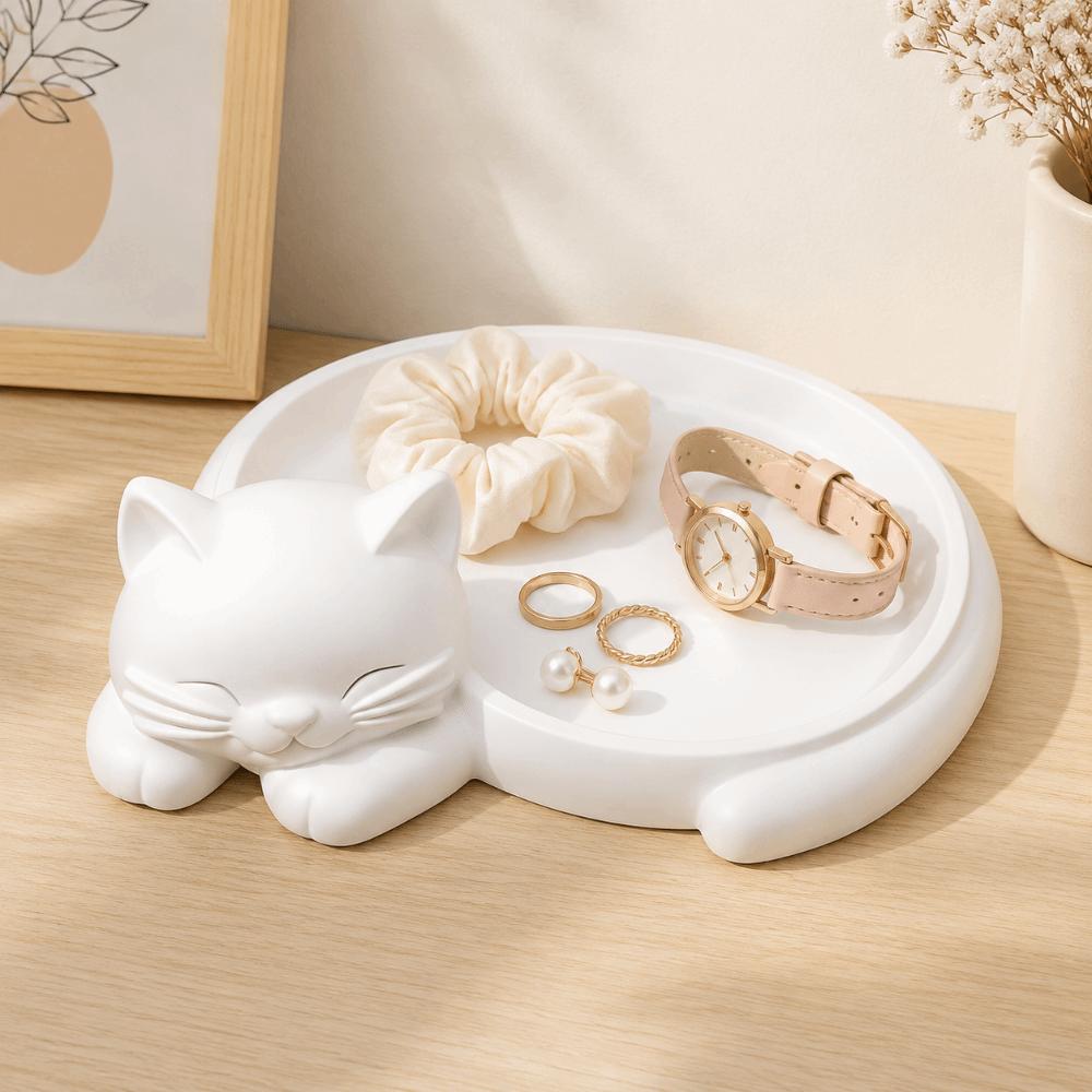 Cat Shaped Storage Tray 3D Printed Storage Holder Container Desktop Ornament  Table