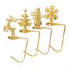 4 Pieces Christmas Stocking Holder Hanger Metal Mantle Garland for Bookshelf Pubs