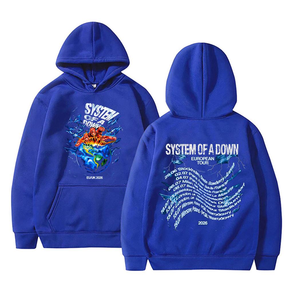 Rock Band System of A Down Tour 2026 Hoodie Men Women Clothing Fashion Oversized Hooded Sweatshirt Male Classic Retro Streetwear