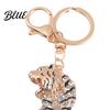 Multi-functional Keychain Pendant Sparkling Rhinestones Zodiac Tiger Shape Charm Key