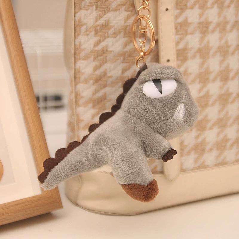 

1pcs Cute Cartoon Dinosaur Plush Toy Keychain Backpack Keychain Mini T-Rex Plush Keychain Birthday Wedding Party Kids Toys Gift серый