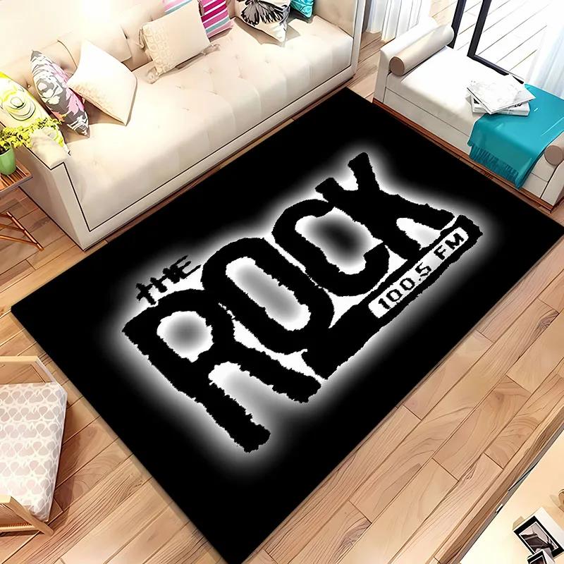 3D Printing Classic Rock Music Area Carpet for Living Room Cartoon Children's Bedroom Sofa Doormat Floor Rug Anti-slip Decor Mat