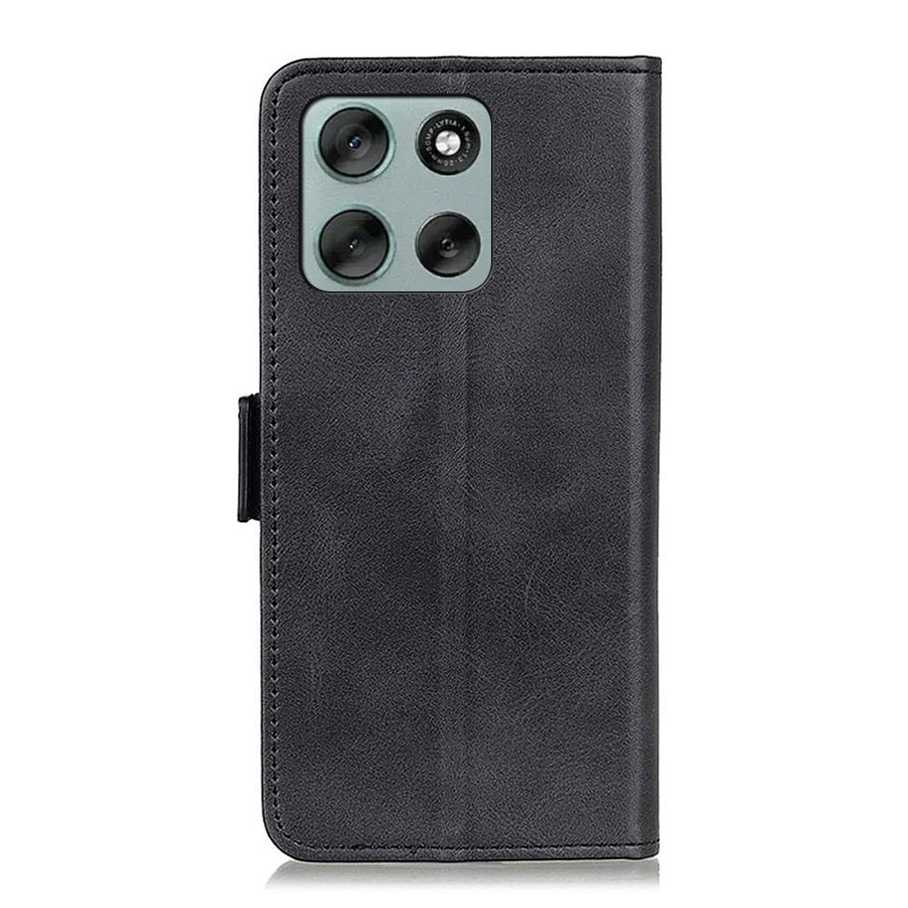 For Motorola Moto G56 5G Case Stand Cowhide Texture PU Leather Phone Cover