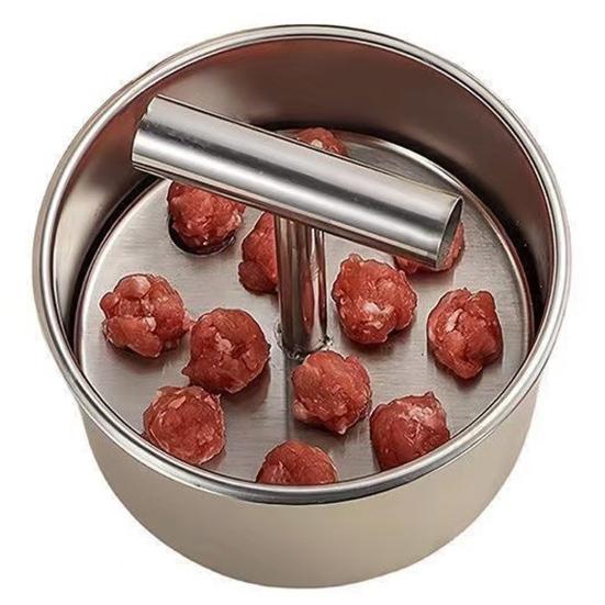 Fish Ball Maker Tool Stainless Steel Meatball Maker, 6/12-Hole Manual Meat Press Mold for Homemade Cooking Minced Beef Pork Balls, Non-Stick