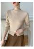 2025 A/W Women's Cashmere High Neck Loose Knit Sweater with Rolled Hem