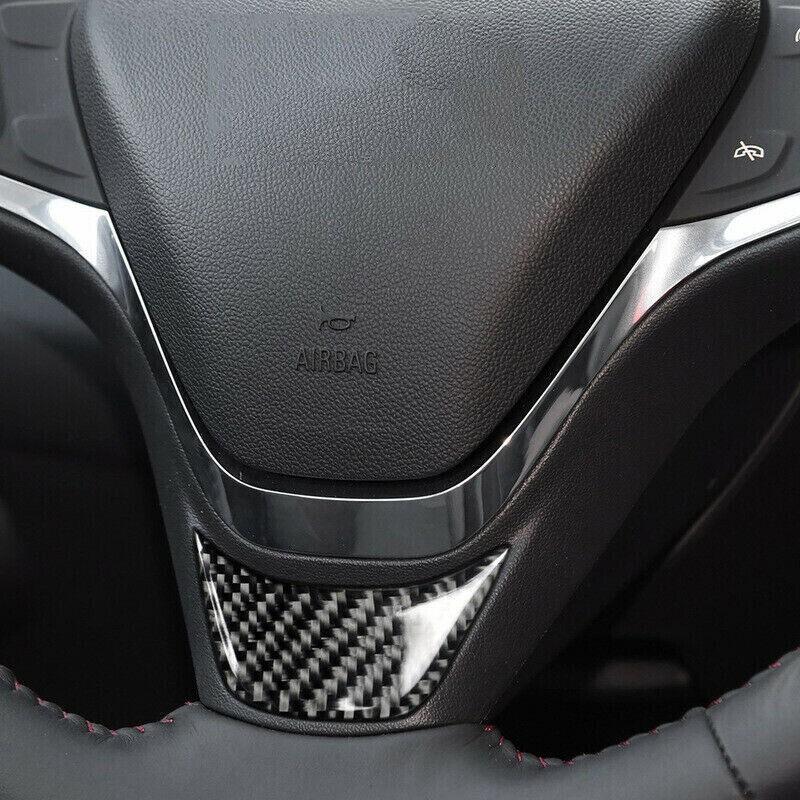 For Chevrolet Equinox 2018-2024 Carbon Fiber Interior Steering Wheel Cover Trim