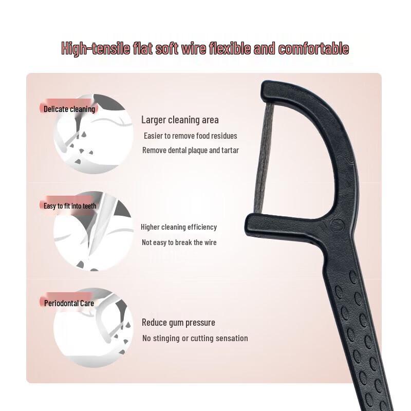 Saky Bamboo Charcoal Deep Clean Dental Floss Picks