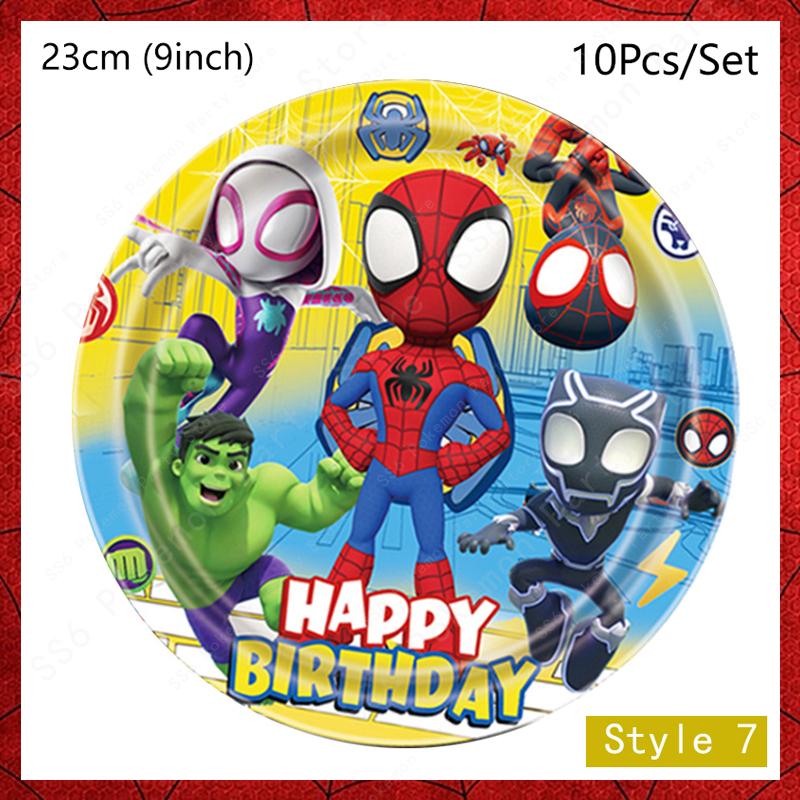 Spiderman Birthday Party Decor Itemations Disposable Tableware Plate Cup Napkins Bags Spidey Party Birthday Decor Itemation Supplies Set