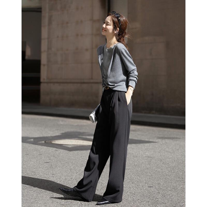 Demana Women's Faux Layered Colorblock Wool Blend Knit Sweater