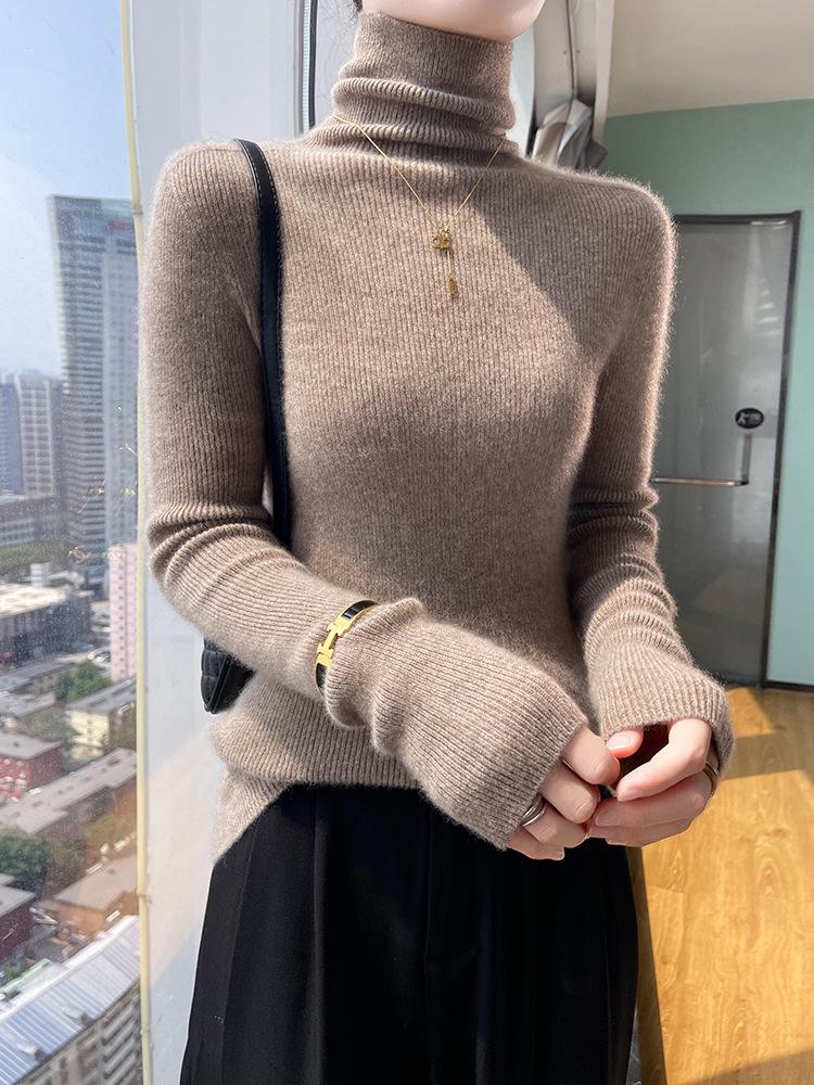 Women's Slim Fit Cashmere Turtleneck Sweater - Soft, Smooth, High-Neck Base Layer, Flattering Fit.