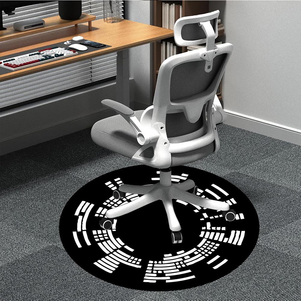 1pc Circle Pattern Office Round Area Rug, Indoor Mat Suitable For Office, Under Office Chairs Bedroom Living Room Home Decor, Room Deco