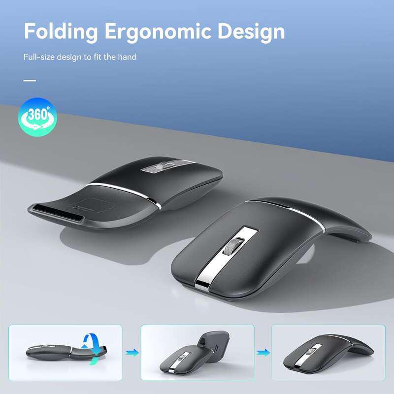 Rechargeable Dual Mode Arc-Shaped Rotatable Bluetooth Wireless Mouse