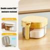 Multi-Compartment Spice Organizer with Spoon Clear Lid Stackable Seasoning Container for Salt Sugar Pepper BPA-Free Space-Saving Kitchen Storage for