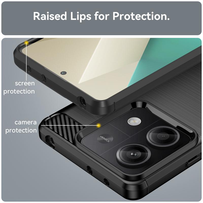 Pro Pro Poco X6 5G Pouzdro Kryt Xiaomi Pro Poco X6 Pro 5G Capas Nárazuvzdorný Zadní Kryt Telefonu Uhlíkové Vlákno Měkké TPU Fundas Pro Poco X6 5G