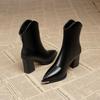 Fashion Heeled Work Fur Booties Black Sale Boot Hot Female Short Shoes Comfortable and Elegant Large Size Warm Y2k Women's Ankle Boots