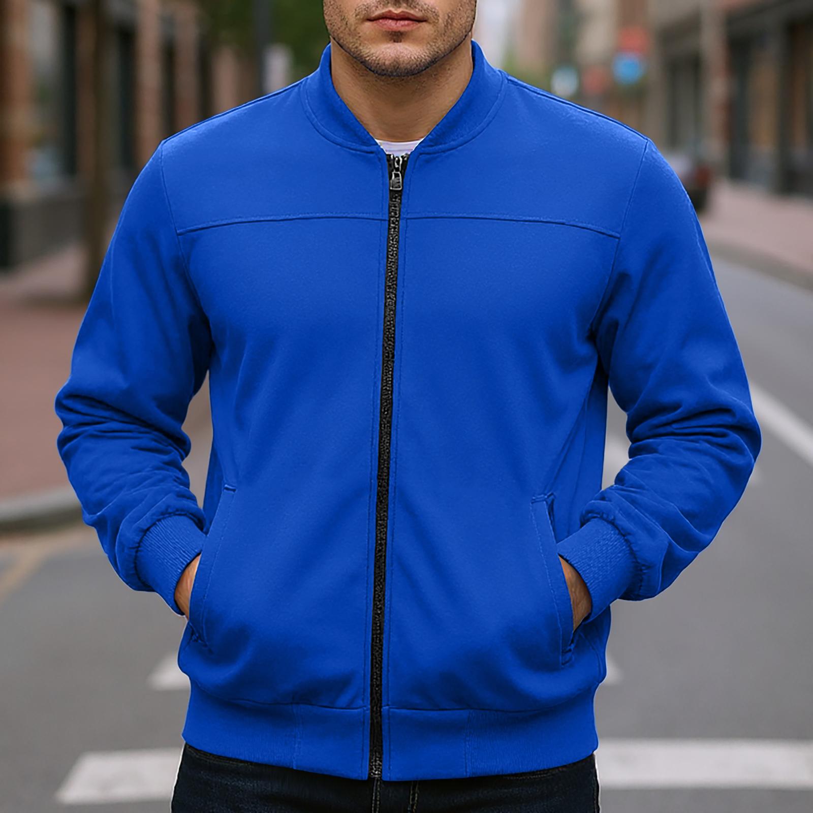 

Мужская куртка-бомбер в стиле кэжуал для работы, свободного кроя, с длинными рукавами L