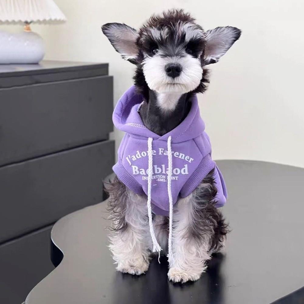Cozy Letter Print Dog Sleeveless Hoodie Breathable Warm Pet Vest Jacket Soft with Drawstring Pet Jumpsuit Outdoor Activities
