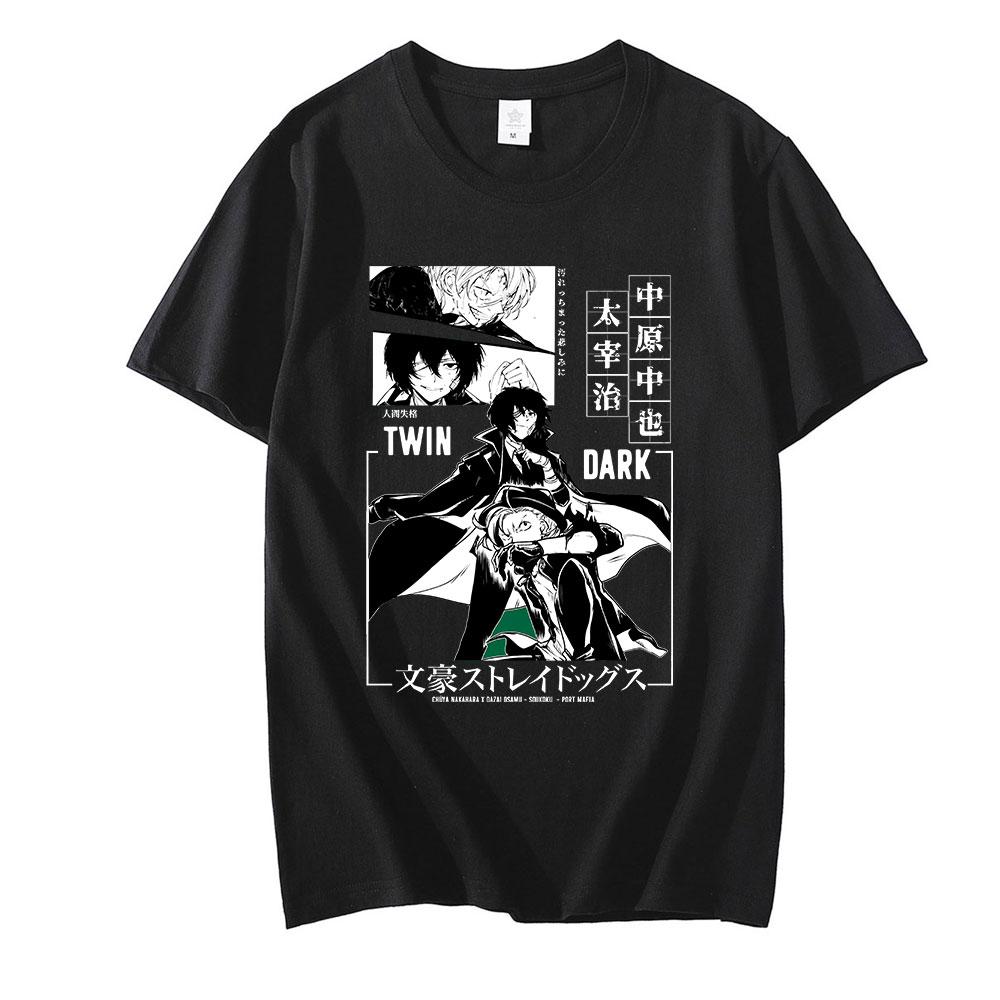 

Смешные Bungou Бродячие собаки Chuuya Nakahara Футболка Мужчины Харадзюку Крутое Аниме Футболка Каваи Манга Унисекс Футболка Уличная одежда Tees Male