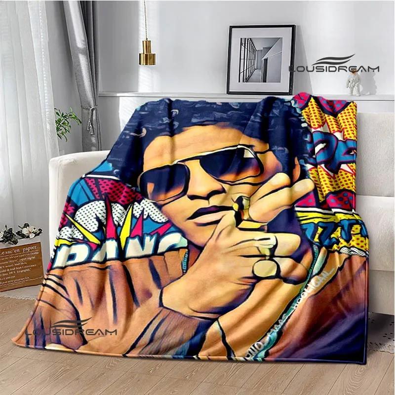 Singer Bruno Mars Printed Blanket Fashion Warm Blankets Flannel Soft And Comfortable Home Travel Blanket Birthday Gift