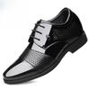 Men's Hollowed Out Inner Height Increase of 6CM Men's Shoes Business Formal Wear Breathable Wedding Groom's Leather Shoes