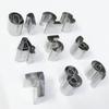 10-Piece Stainless Steel Digital Molds for Cake, Cookie, Pastry, and Fruit Cutting