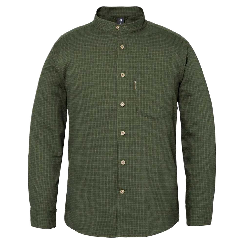 

MONTBELL FW/AW24 Wickron OD Удобная и Модная Повседневная Однотонная Рубашка с Длинным Рукавом Мужская XL зелёный