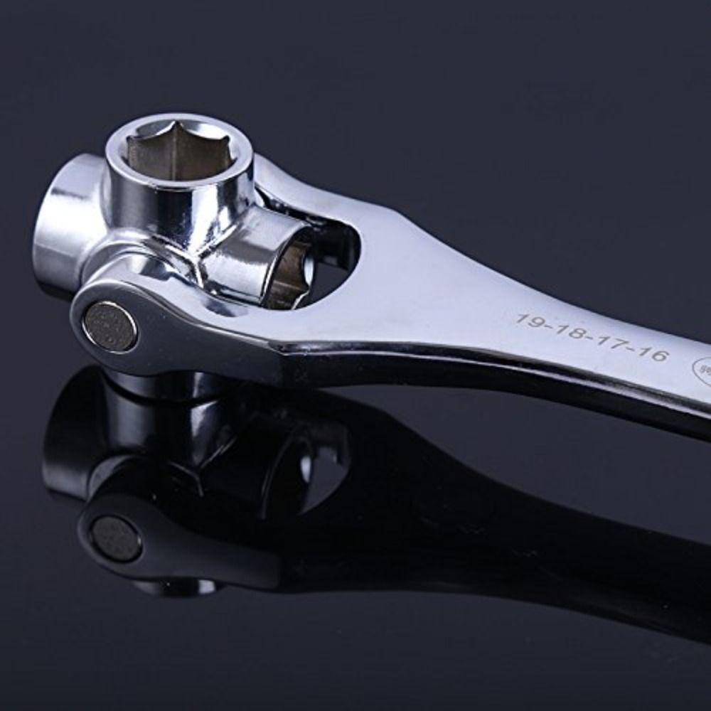 Metric 12-19mm Socket Wrench 360 Degree Rotating Head Flexible Dog Bone  for Home and Car Repair