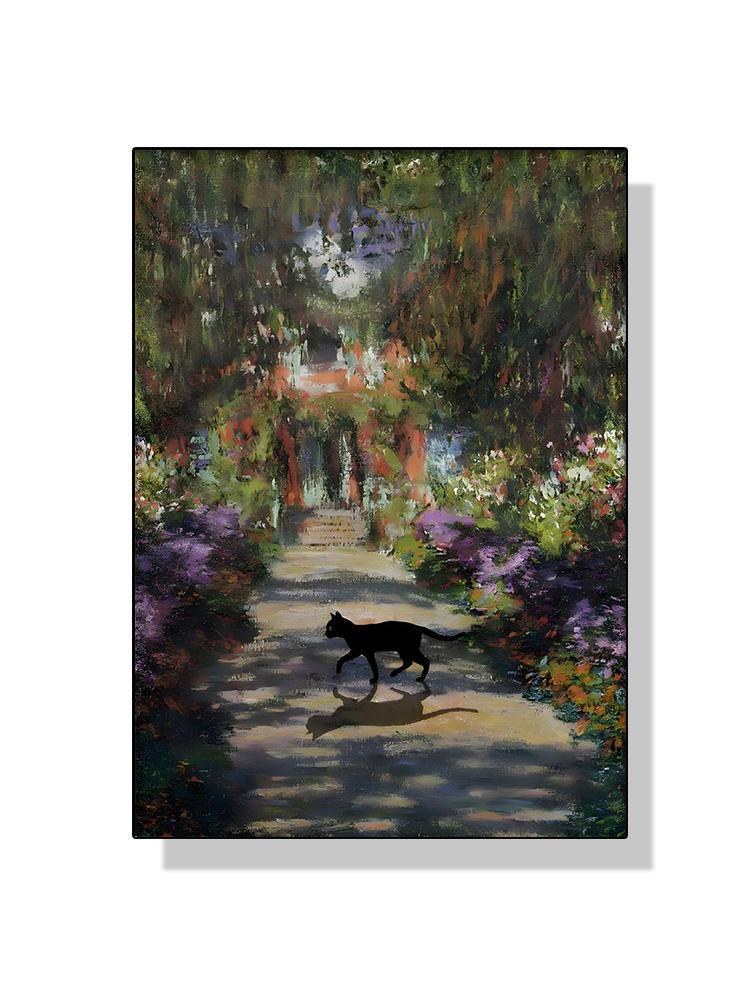 Famous Art Gustav Klimt Kiss Van Gogh Monet Waterlily Black Cat Posters Canvas Painting Funny Animal Wall Art Room Home Decor