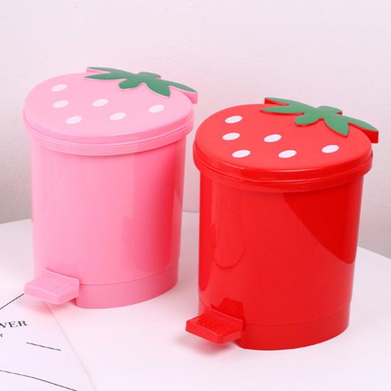 Mülleimer Große Kapazität Gute Tragfähigkeit Exquisite Form Praktisch Hohe Haltbarkeit Dekorativ Kunststoff Erdbeer-Stil Abfallbehälter Müll