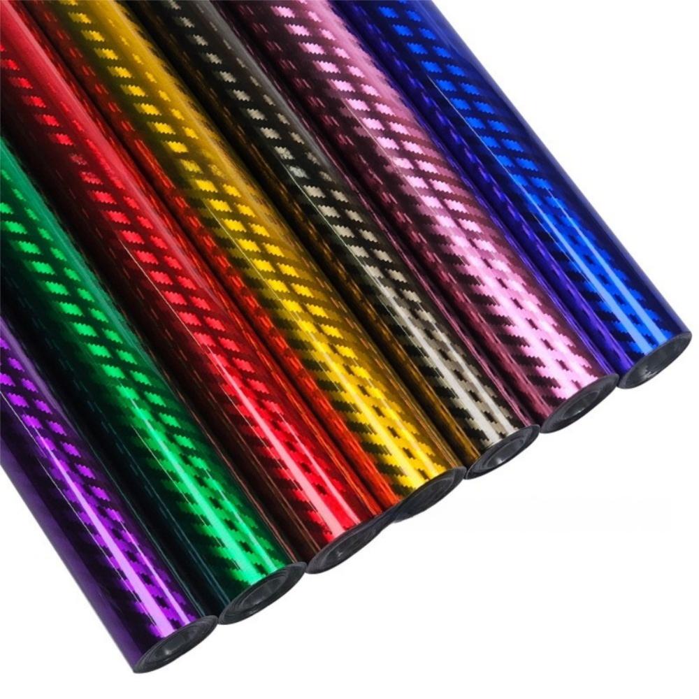Película de Vinilo de Fibra de Carbono con Efecto 3D Pegatina Colorida para Interior de Coche para Coche Motocicleta Bricolaje