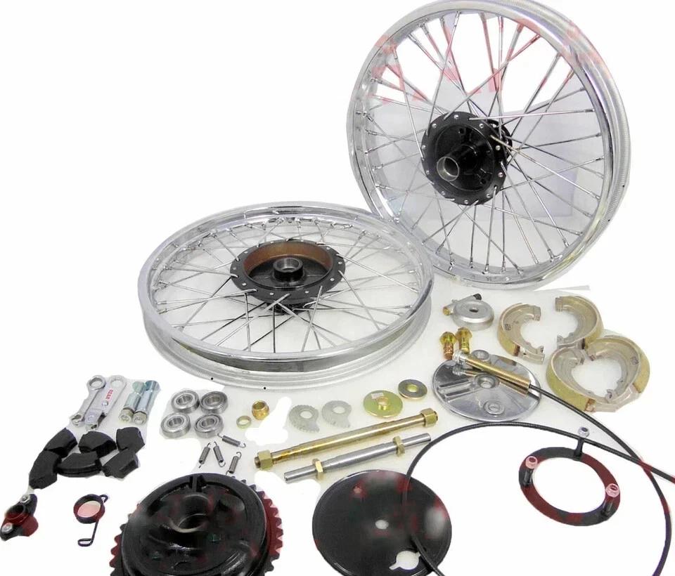 Fits For Royal Enfield Front Rear Half Width Wheel Rim + Brake Complete Set